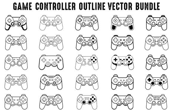 Download Gamepad Console Outline Vector Bundle - Premium Resources